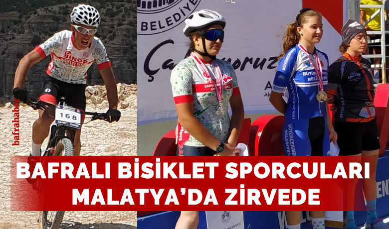 Bafralı Bisiklet Sporcuları Malatya’da Zirvede - Türkiye Bisiklet Federasyonunun faaliyet programında yer alan Malatya Levent Vadisi Dağ Bisikleti Kupası yarışlarında Bafralı bisiklet sporcuları 1 birincilik ve bir ikincilik elde etti.