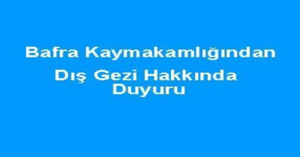 Kaymakamlıktan duyuru