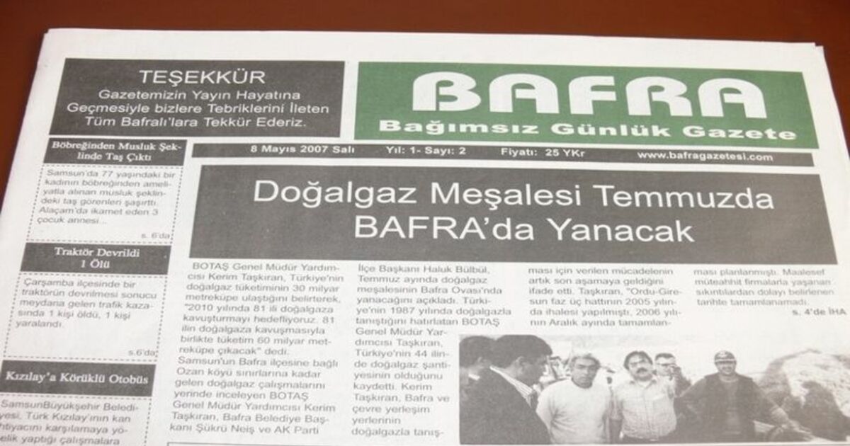 Bafra'ya Günlük Gazete 'Bafra Gazetesi' Yayın Hayatına Başladı