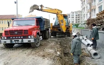 Bafra'da Yağmur Suyu Hattı Çalışmaları