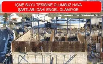 İçme Suyu Tesisine Soğuk Hava Engel Olamıyor