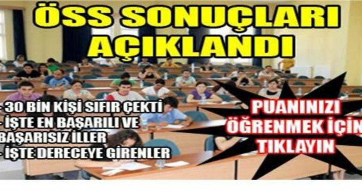 Öss Sonuçları Açıklandı