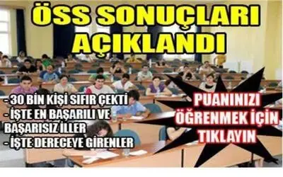 Öss Sonuçları Açıklandı
