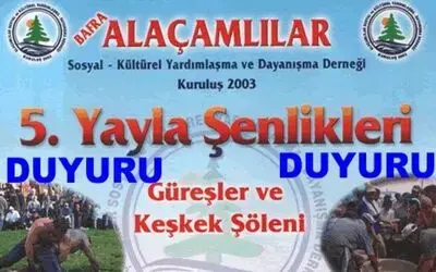 Bafra Alaçamlılar Derneğinden Duyuru