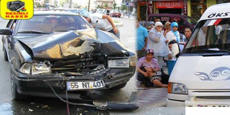 Bafra`da Trafik Kazası Şok Yarattı - Bafra`da maddi hasarlı kaza meydana geldi.