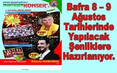 Bafra`nın Şölen Günleri 8-9 Ağustos