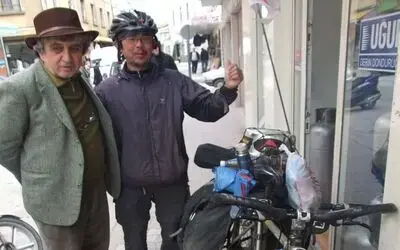 Bisikletli Japon Bafra`da