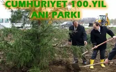 Cumhuriyet 100.yıl Anı Parkına İlk Fidan Dikildi