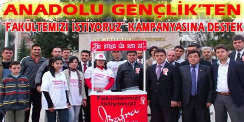 Agd`den İmza Kampanyasına Destek - Anadolu Gençlik Dergisi Bafra Temsilciliği`nden Fakültemizi istiyoruz kampanyasına toplu destek verildi.