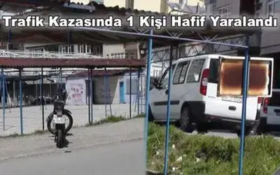 Bafra`da Motosiklet Otomobile Çarptı