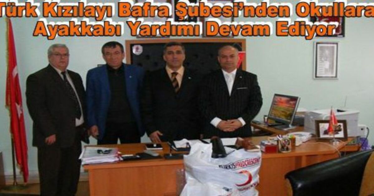 Bafra`da Okullara 400 Çift Ayakkabı Yardımı Yapıldı