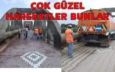 Belediye Çetinkaya Köprüsü`nü Temizledi
