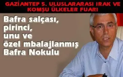 Bafra Ürünleri Gaziantep`te Görücüye Çıkacak