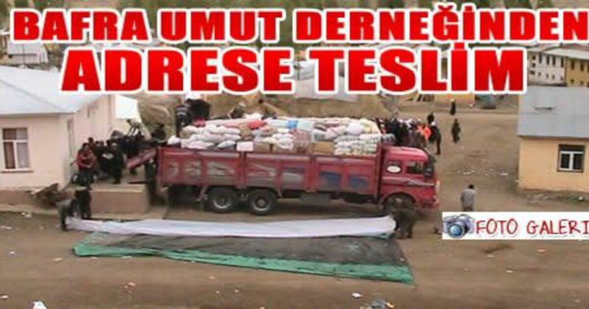 Bafra`nın Van Yardımları Adrese Teslim Edildi