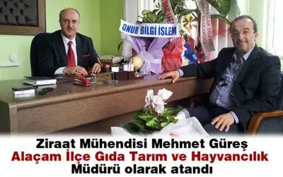 Mehmet Güreş Alaçam İlçe Gıda Tarım Ve Hayvancılık Müdürü Olarak Atandı