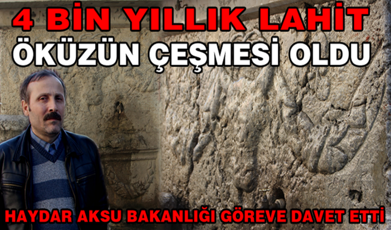 4 Bin Yıllık Lahit Öküzün Çeşmesi Oldu - Yalçın Köse- Bafra Haber / Samsun`un Bafra ilçesinde 28 yıl önce bir vatandaş tarafından yapılan çeşmenin parçalarının 4 bin yıllık tarihi eser olduğu ortaya çıktı.