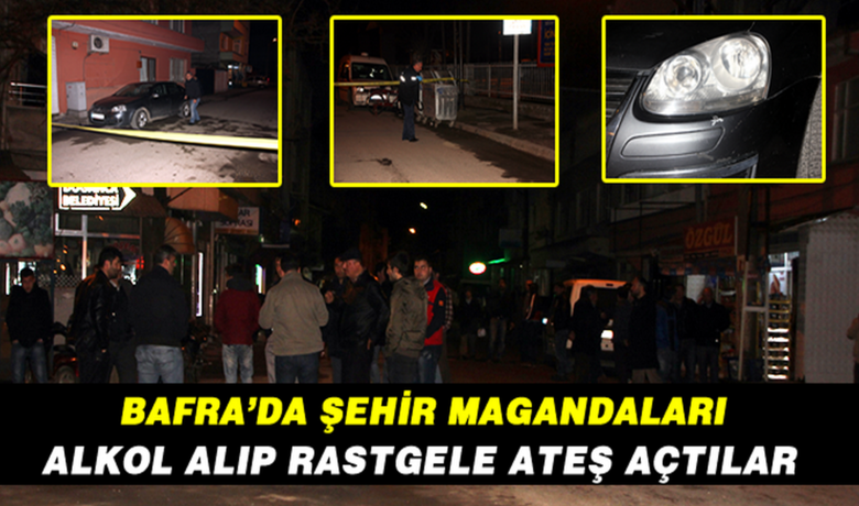 Silahlı Şehir Magandaları İş Başında - Yalçın Köse- Bafra Haber / Samsun`un Bafra ilçesinde alkol kullanan şehir magandaları havaya ateş açarak, park halindeki otomobili kurşunladı.