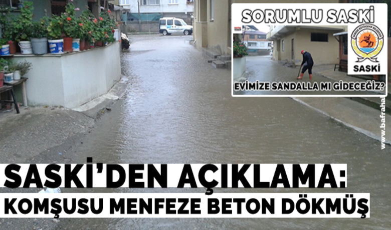 Saski`den Açıklama: Menfez Beton İle Kapatılmış - Bafra`nın Çetinkaya Mahallesi Atatürk Sokak`taki tıkanıklığın sebebi ortaya çıktı.