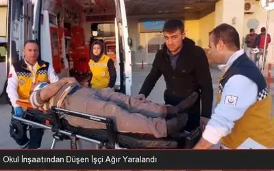 Okul İnşaatından Düşen İşçi Ağır Yaralandı