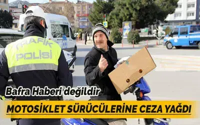 Samsun'da Kasksız Motosiklet Sürücülerine Ceza Yağdı