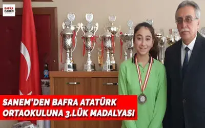 Bafra Atatürk Ortaokuluna Tekvandoda 3.lük Madalyası