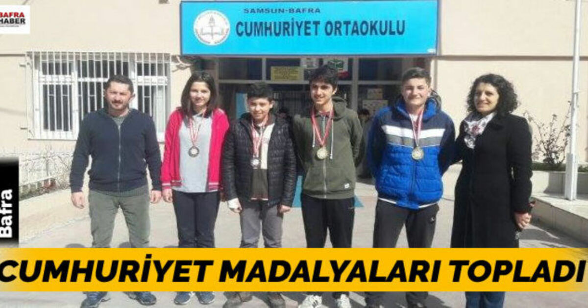 Bafra Cumhuriyet Ortaokulu Tekvandoda Madalyaları Topladı