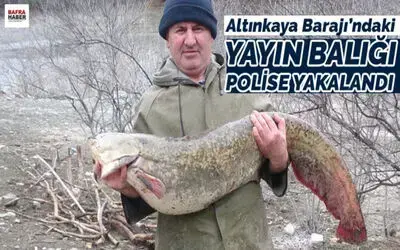 Polis Memurunun Ağına Dev Yayın Balığı Takıldı