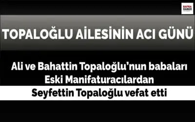 Seyfettin Topaloğlu Vefat Etti