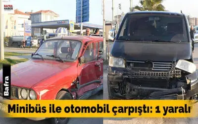 Minibüs İle Otomobil Çarpıştı: 1 Yaralı