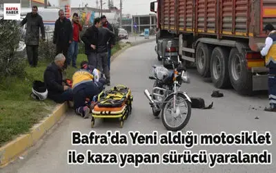 Yeni Aldığı Motosiklet İle Kaza Yapan Sürücü Yaralandı