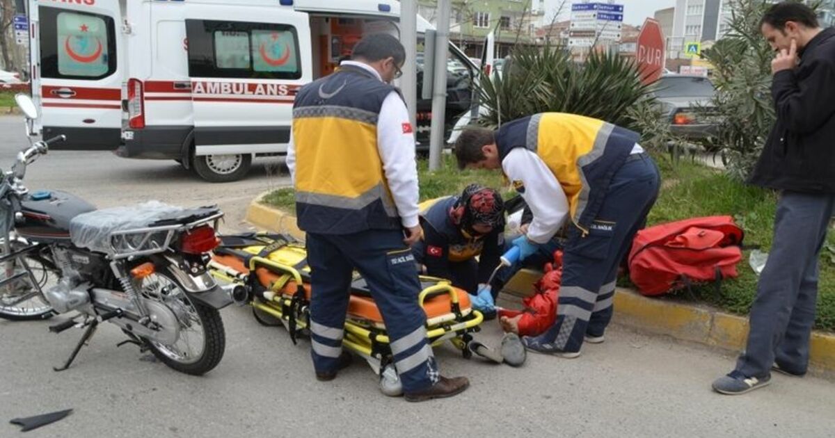 Yeni Aldığı Motosiklet İle Kaza Yapan Sürücü Yaralandı