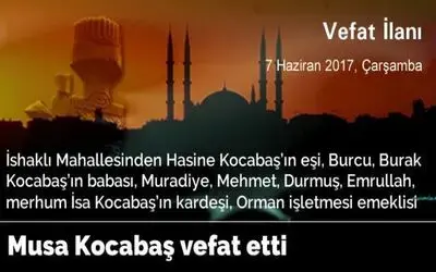 Musa Kocabaş Vefat Etti