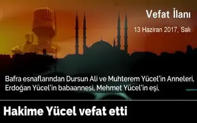 Hakime Yücel Vefat Etti