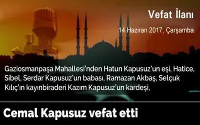 Cemal Kapusuz Vefat Etti
