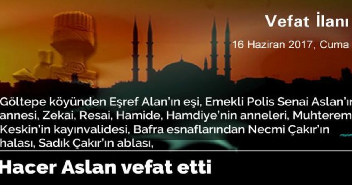 Hacer Aslan Vefat Etti