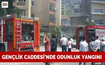 Gençlik Caddesi`nde Odunluk Yangını