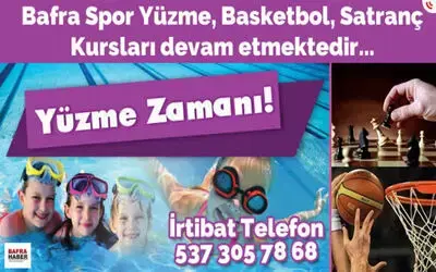 Bafraspor Yüzme Kursları Devam Ediyor