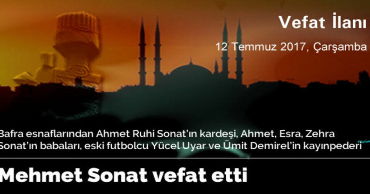 Mehmet Sonat Vefat Etti