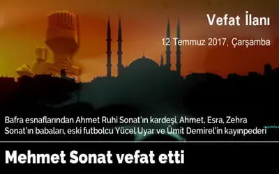 Mehmet Sonat Vefat Etti