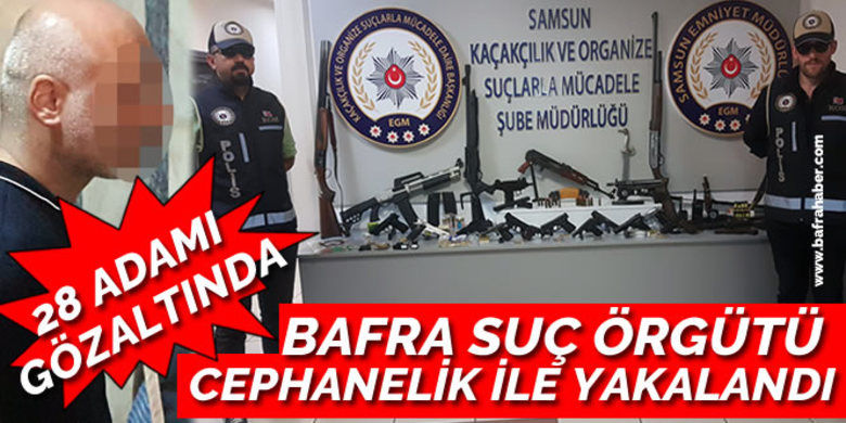 Samsun Suç Örgütü Cephanelikİle Yakalandı: 28 Gözaltı - Samsunda, organize suç örgütü lideri Sedat Şahin ile bağlantılı olduğu iddia edilen şahıslara yönelik düzenlenen operasyonda grubun lideri ile birlikte toplam 28 kişi gözaltına alındı