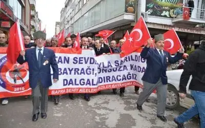Bafra’da Zeytin Dalı Harekatı'na Destek Yürüyüşü