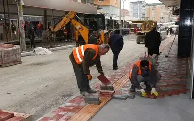 Bafra'da 2. Etap Kaldırım Çalışmaları