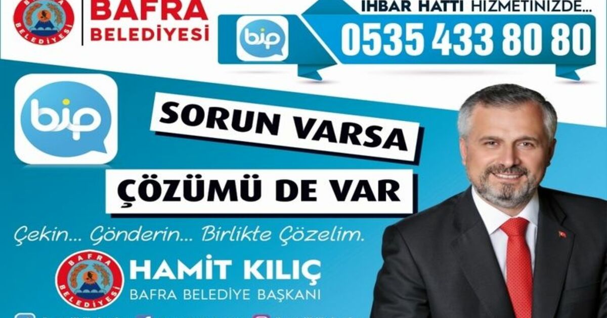 Bafra Belediyesinden Yeni İhbar Hattı