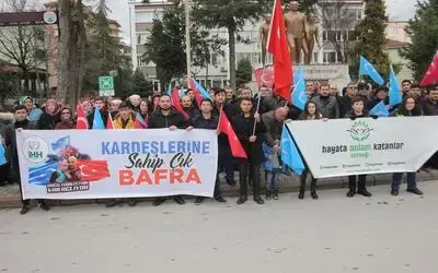 Bafra’da Doğu Türkistan’daki Zulme Ses Getirmek İçin Yürüdüler