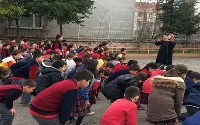 Bafra 50. Yıl İlkokulunda Sabah Sporu