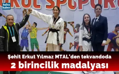Şehit Erkut Yılmaz Mtal’den Tekvandoda 2 Birincilik Madalyası