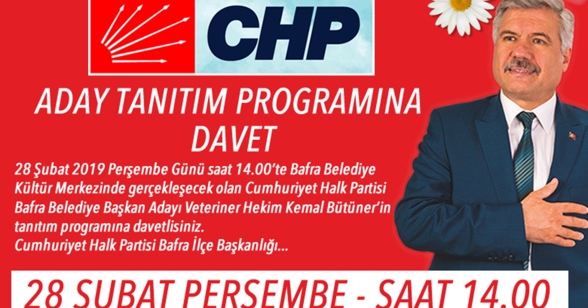 Chp’den Aday Tanıtım Programına Davet 