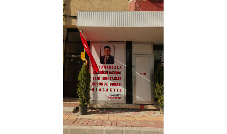 Ali Kandıra’dan Muhtarlık Binası Vaadi - 31 Mart Yerel Seçimlerinde Hacınabi Mahallesi’nden Muhtar adayı olan Ali Kandıra, seçim vaatleri arasında bulunan muhtarlık binasını da hazır etti.