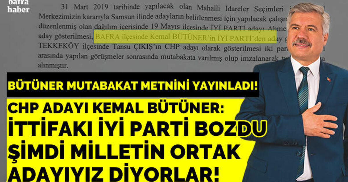 Kemal Bütüner: İttifakı İyi Parti Bozdu Şimdi Milletin Ortak Adayıyız Diyorlar!