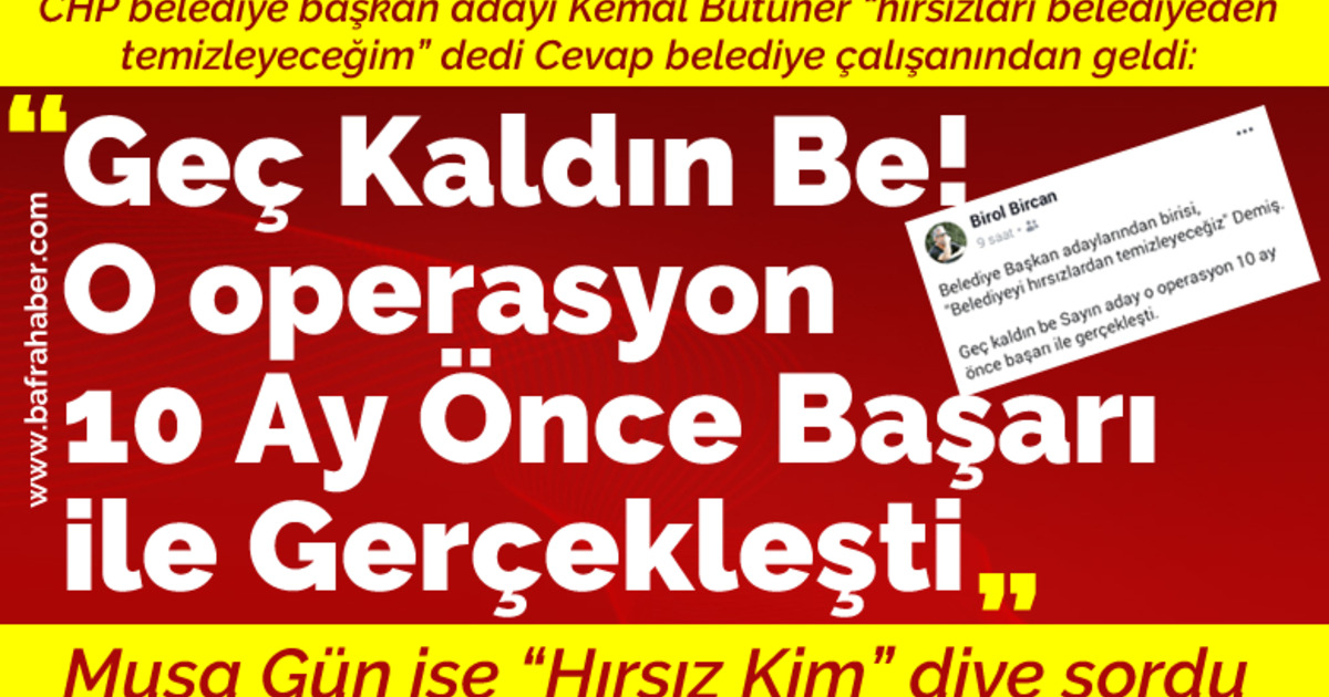 Kemal Bütüner’e Cevap Belediye Çalışanından Geldi